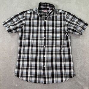 Hamilton Shirt Mens Small Plaid Chest Pocket Short Sleeve Button Up Seersucker